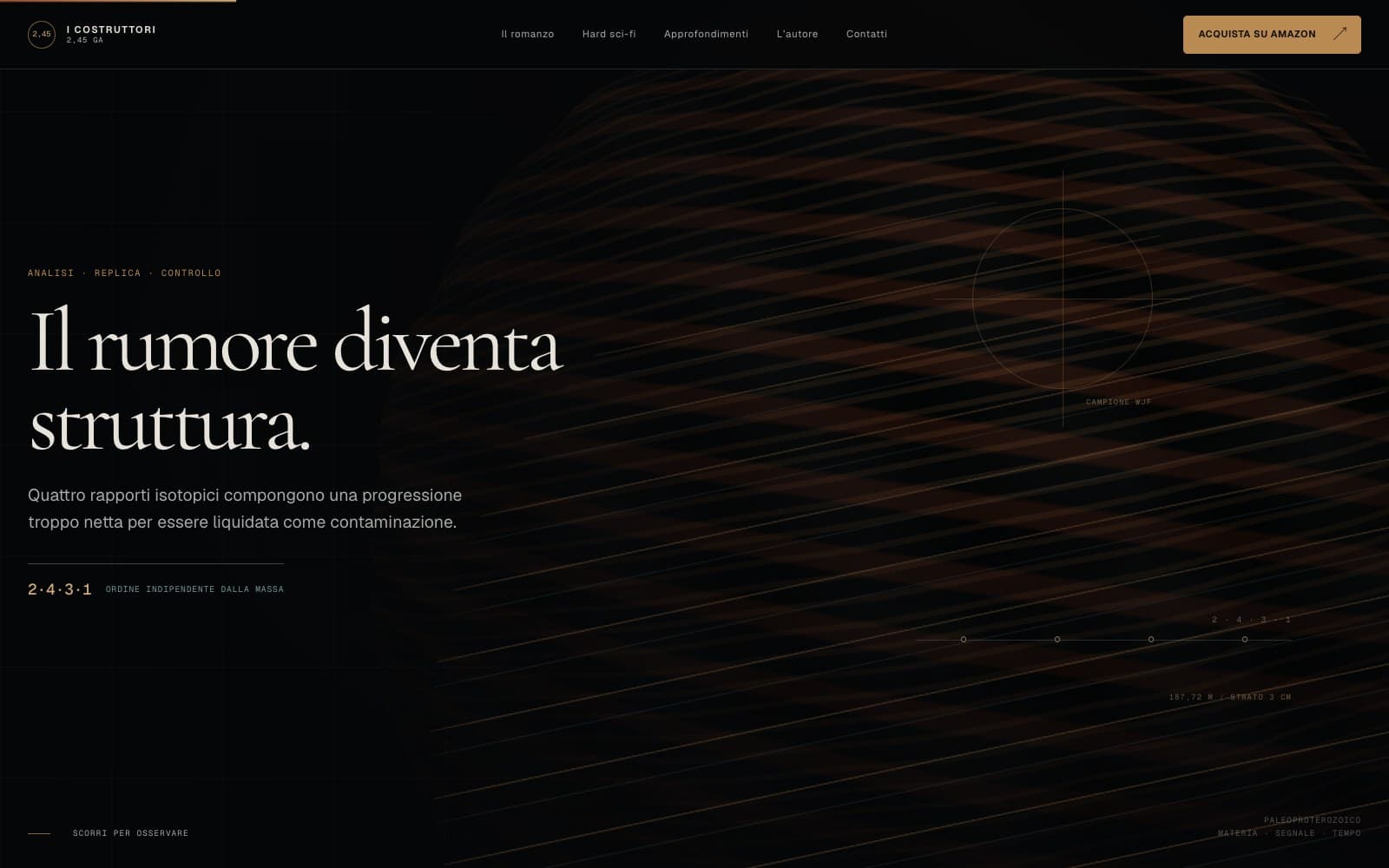 Narrazione immersiva nella home di I Costruttori