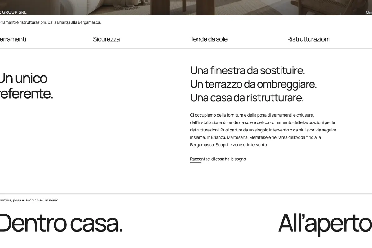 FZ Group: fzgroupsrl.it, scorrendo la homepage