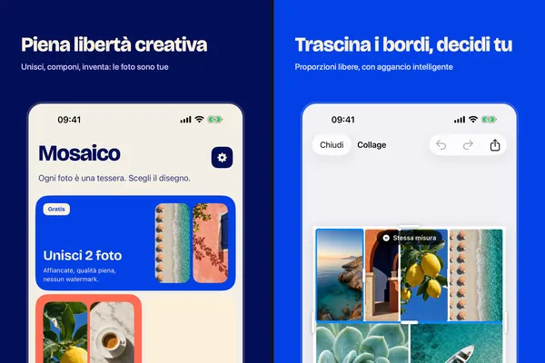 Mosaico: schermate preparate per l’App Store