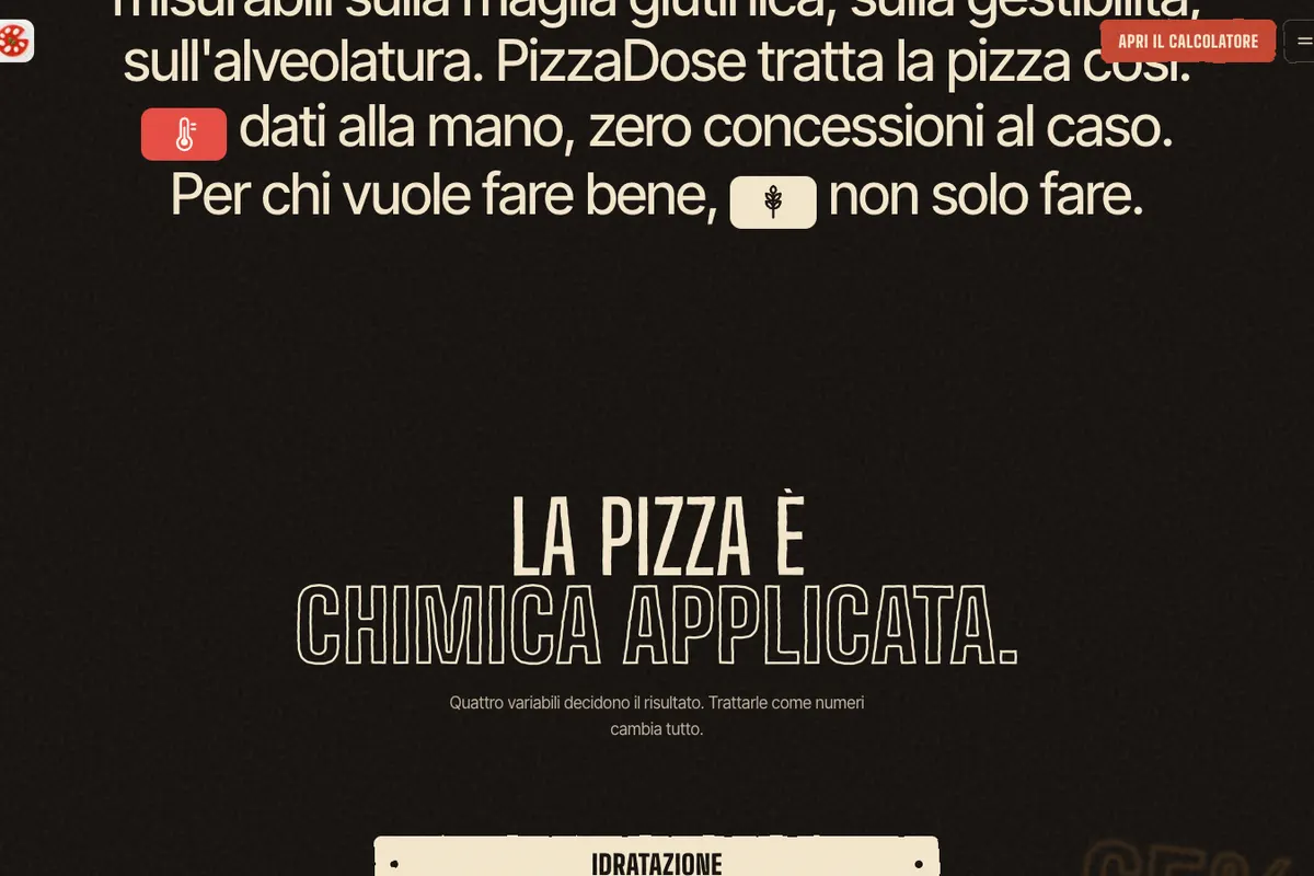 PizzaDose.com: pizzadose.com, scorrendo la homepage